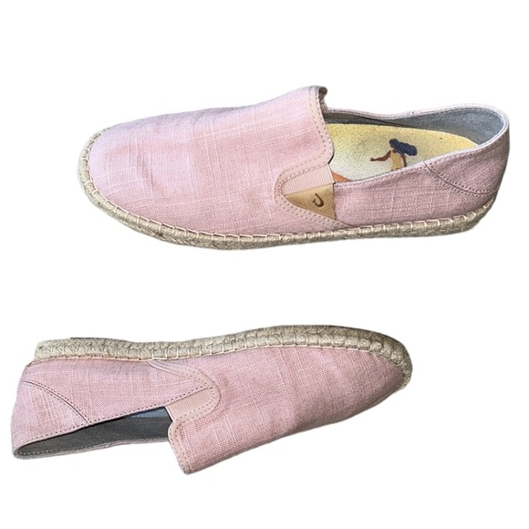 OluKai Kaula Pa’a Kapa Pink Rose Sea Salt Linen Espadrilles - 9 - Picture 4 of 16
